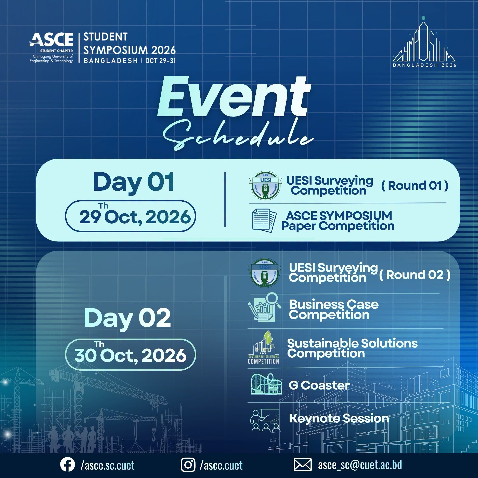 ASCE Student Symposium 2026 Schedule